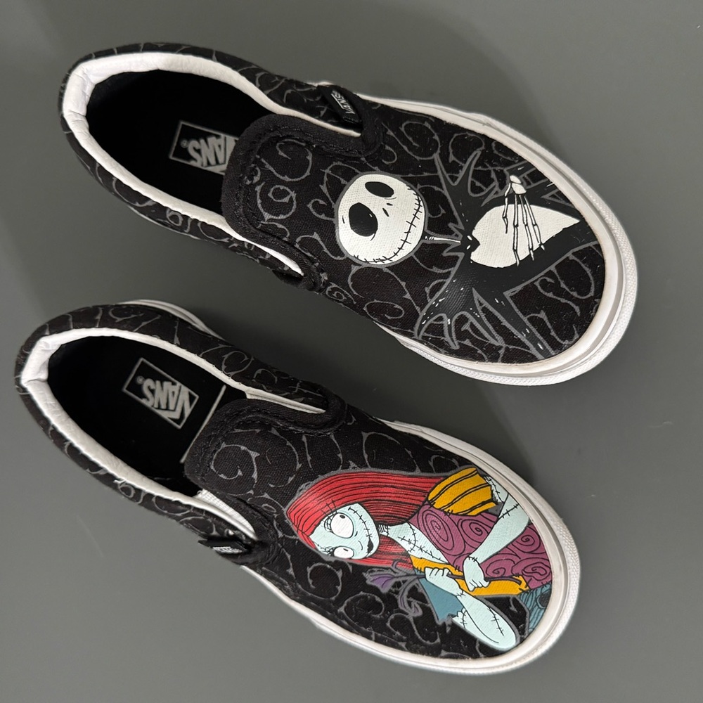 Vans Black Slip-On Shoes with Character Graphics